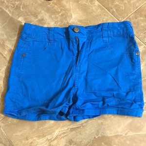 Juniors bright blue shorts